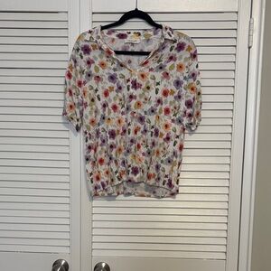 indie and cold floral blouse
